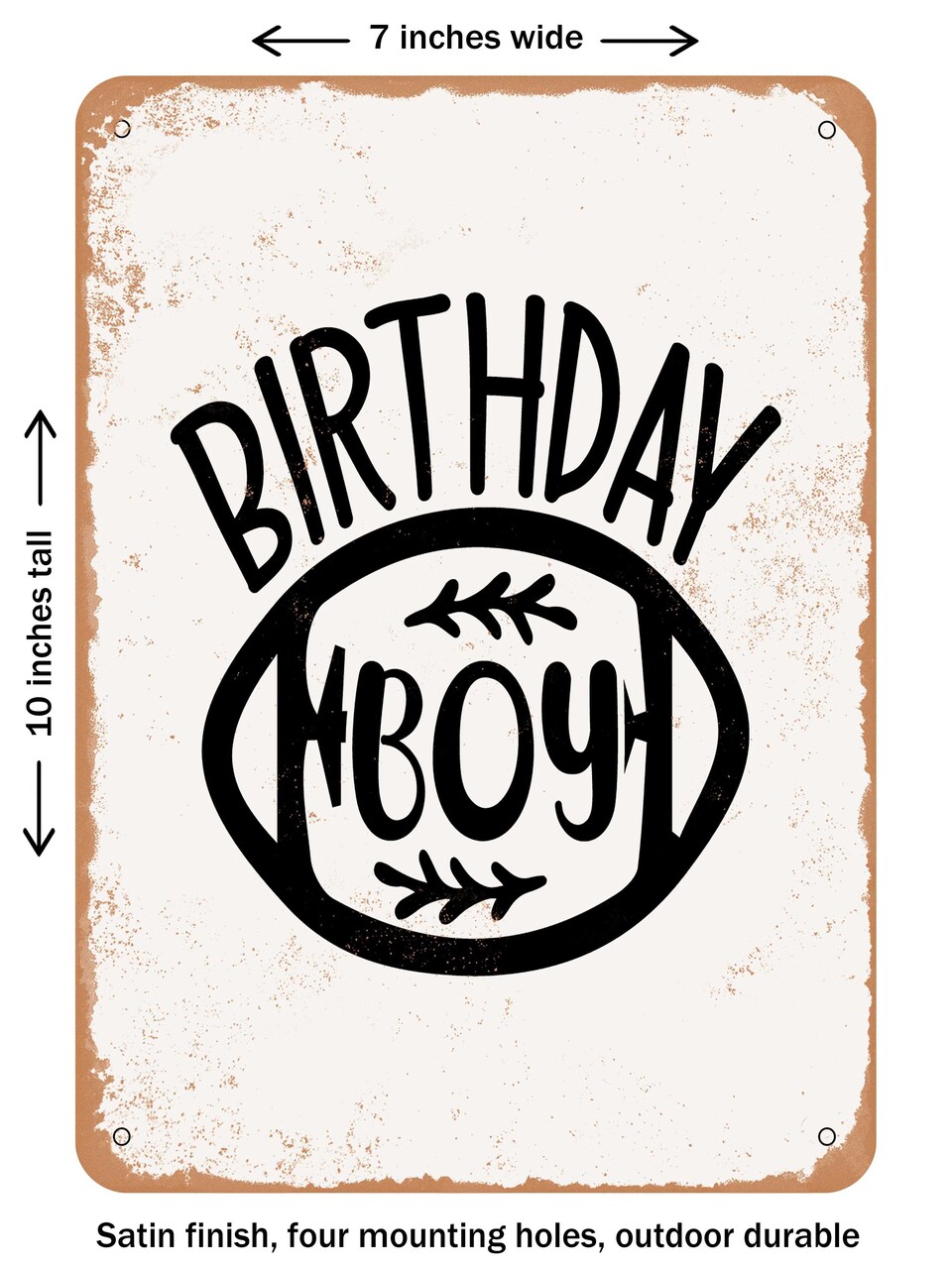 DECORATIVE METAL SIGN - Birthday Boy - 3 - Vintage Rusty Look